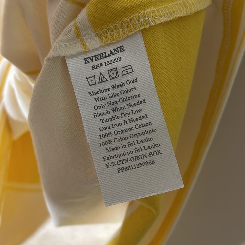 Everlane Organic Cotton Box-Cut Tee Yellow Stripe Sz. XXXL - Picture 8 of 11